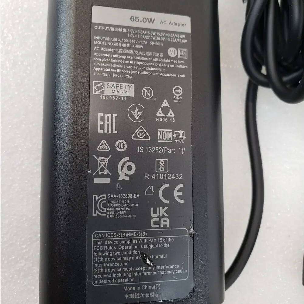 Replacement 65W USB-C Laptop AC Power Adapter Charger Model LX-65W